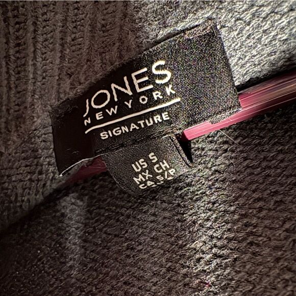 Jones New York Womens Grey, Red and Tan Colorblock Turtleneck Sweater Size S - Picture 5 of 6